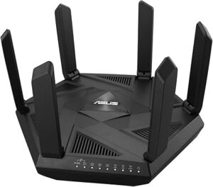 High-performance ASUS Wi-Fi router with a sleek design.